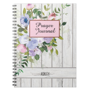 Cuaderno Diario Pink Blue Purple Floral Nombre Rezo