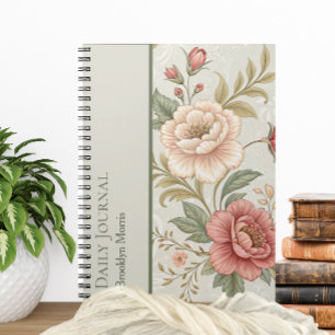 Cuaderno Diario/Plificador Personalizado Floral
