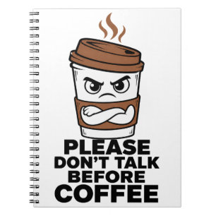 Cuaderno Diario Por Favor No Hables Antes Del Café