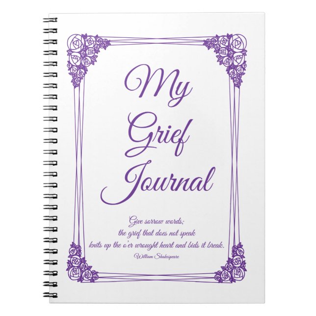 Cuaderno Diario Purple Rosa Cluster Border Grief (Frente)