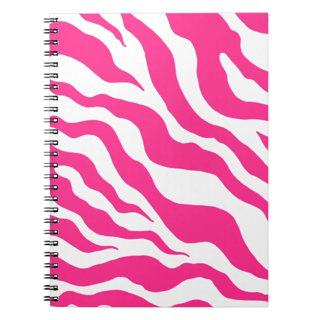 Cuaderno Diario Regalo Estampado de Cebra Rosa (Frente)