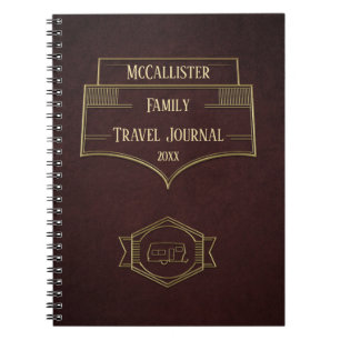 Cuaderno Diario retro del viaje del campista de rv