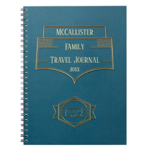 Cuaderno Diario retro del viaje del campista de rv