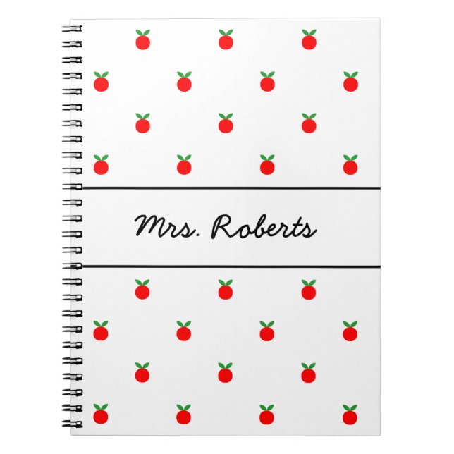 Cuaderno Diario rojo de encargo de la manzana para el (Frente)