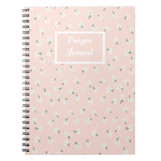 Cuaderno Diario rosa de oración floral (Frente)