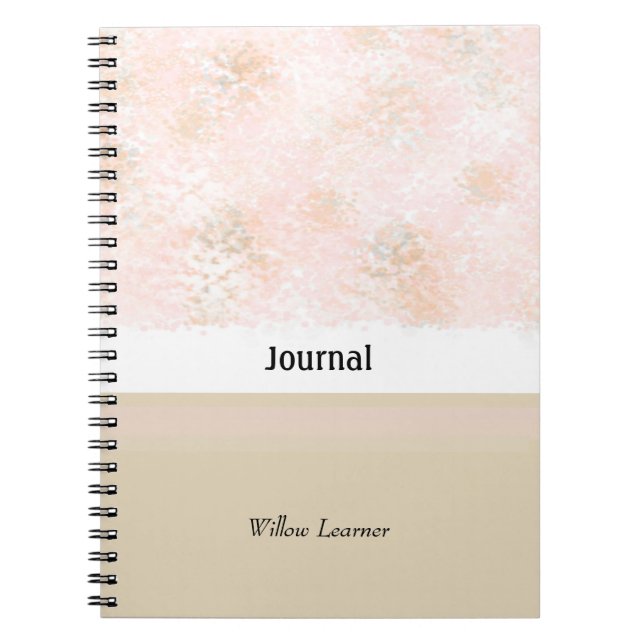 Cuaderno Diario Rosa Sonrojado y Taupe (Frente)
