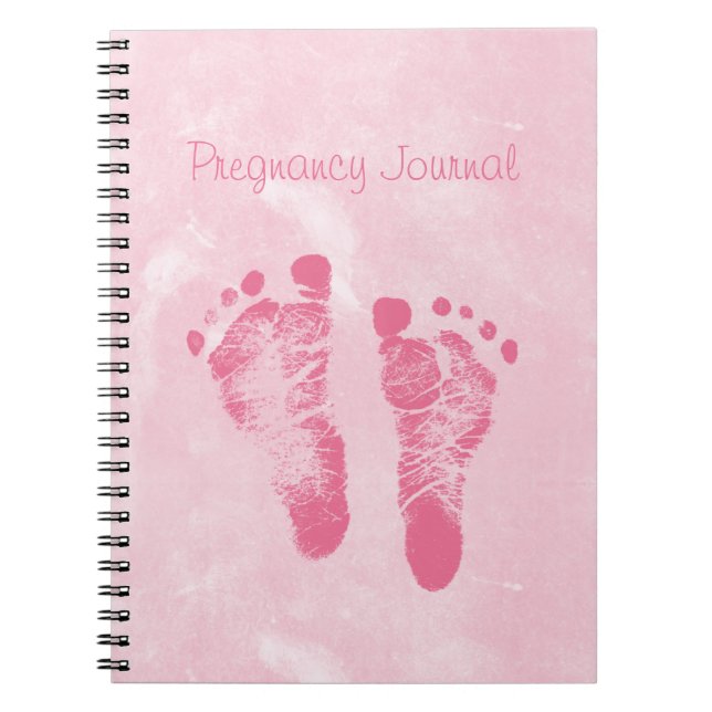 Cuaderno Diario rosado femenino lindo del embarazo de las (Frente)
