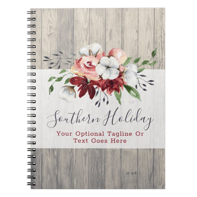 Cuaderno Diario Rustic Wood & Southern Country Cotton (Frente)
