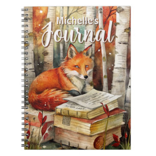 Cuaderno Diario rústico vintage de zorro de bosque libros