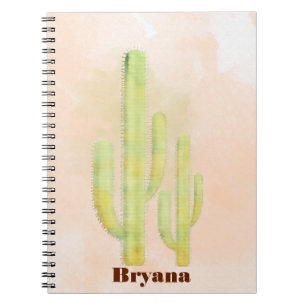 Cuaderno Diario Sencillo Cactus Acuarela Suroeste