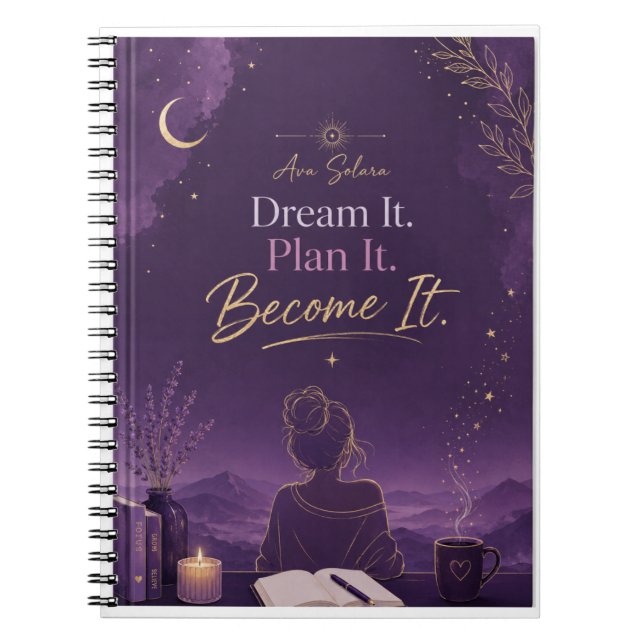 Cuaderno Diario Sueña, Planifica, Conviértete | Ava Solara (Frente)