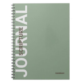 Cuaderno Diario Verde Personalizado de la Escritura Cristia