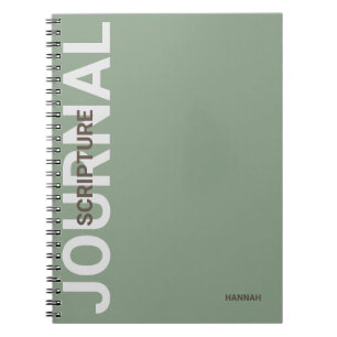 Cuaderno Diario Verde Personalizado de la Escritura Cristia