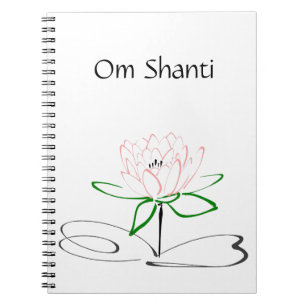 Cuaderno Diario verde rosado de OM Shanti Lotus