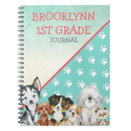 Cuaderno Diario y bloc de notas de cachorro personalizado
