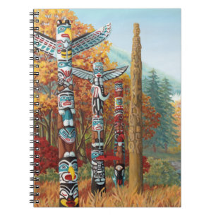 Cuaderno Diario y libros de arte de Tótem de Vancouver para