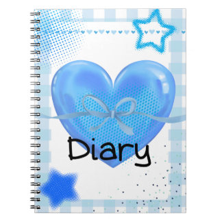 Cuaderno 💙 Diarios Corazones y Estrellas Azules Lindos ⭐