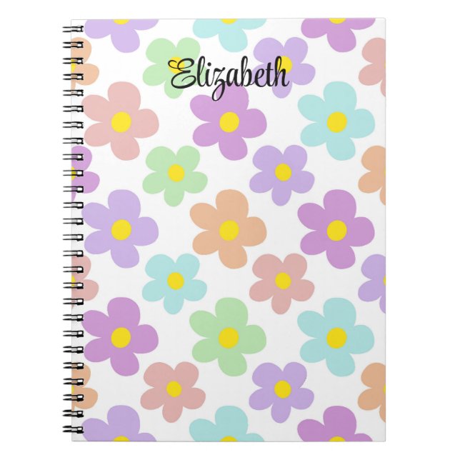 Cuaderno Diarios retro multicolor lindo y giratorio (Frente)