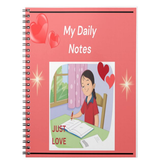 Cuaderno Diarios y diversión de Clipart: foto personalizada (Frente)