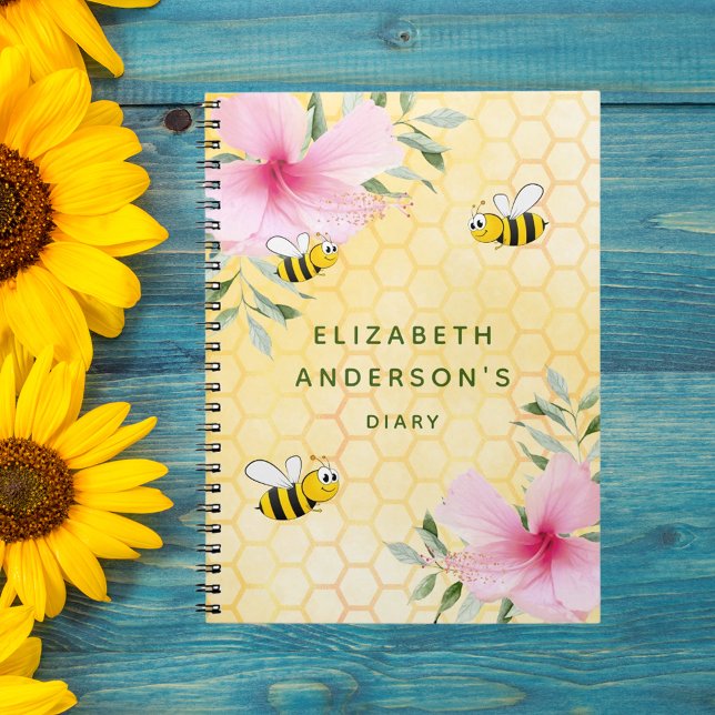 Cuaderno Diary bees honeycomb pink florentals (Subido por el creador)