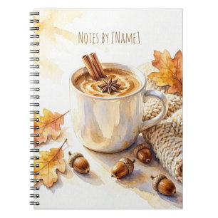 Cuaderno Días acogedores de otoño Latte Acuarela