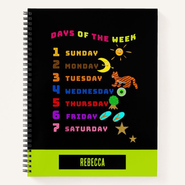 Cuaderno Días de aprendizaje de la semana (Anverso)