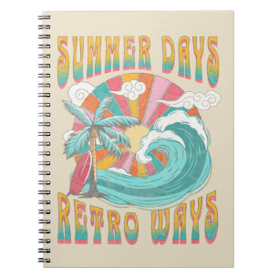 Cuaderno Días de verano, estilo retro diseño de texto