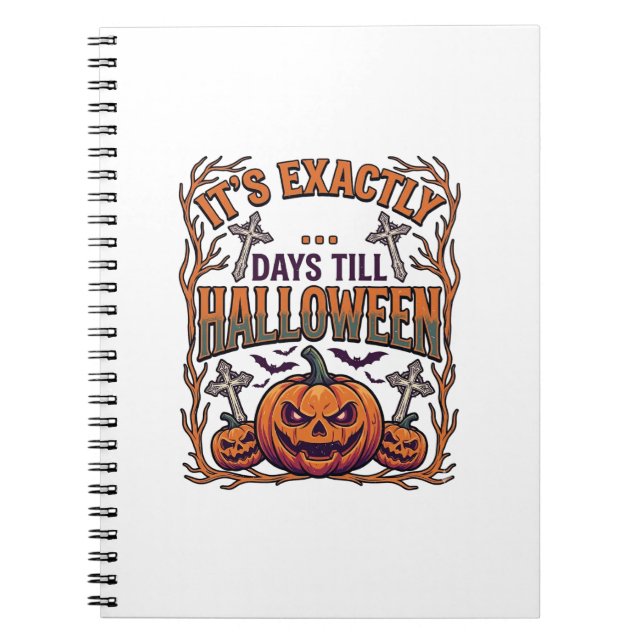 Cuaderno Días Exactos Hasta Halloween Jack Lantern Murciéla (Frente)