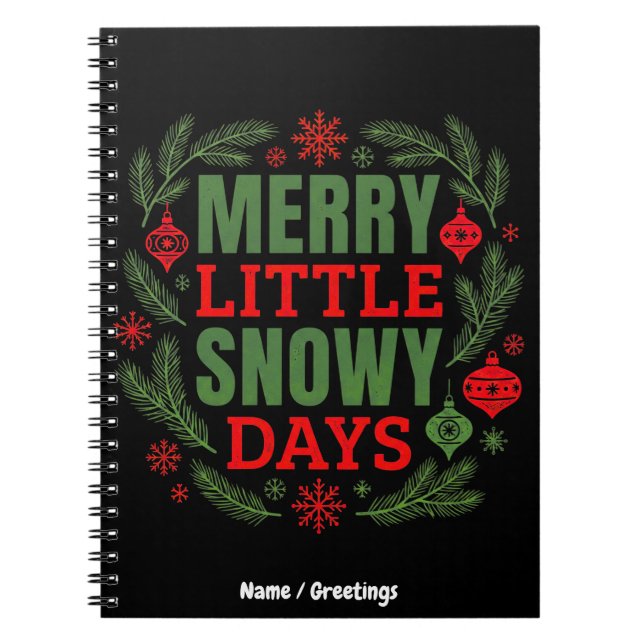 Cuaderno Días Navideños Vintage de Invierno Feliz (Frente)
