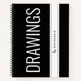 Cuaderno Dibuja un título personalizado grande de bloc de n