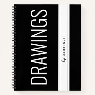 Cuaderno Dibuja un título personalizado grande de bloc de n