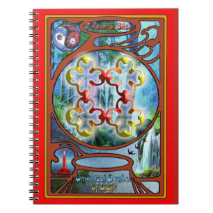 Cuaderno Dibujando en el símbolo de las colisiones pacífica