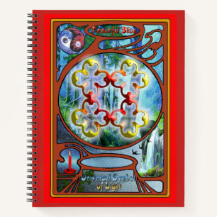 Cuaderno Dibujando en el símbolo de las colisiones pacífica