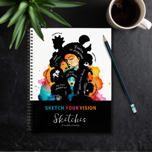Cuaderno Dibujar tu visión SketchBook Afro Art Creativo