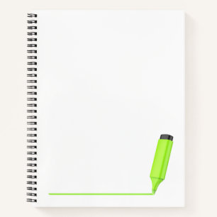 Cuaderno Dibujar una línea recta con un marcador de resalta