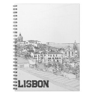 Cuaderno Dibujo a lápiz del distrito de Alfama en Lisboa