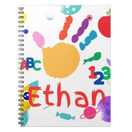 Cuaderno Dibujo ABC Mano Personalizado Lindo para Niños 123