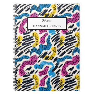 Cuaderno Dibujo abstracto divertido y colorido de patrones 