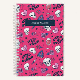 Cuaderno Dibujo adorable de anti-Día de San Valentín en ros