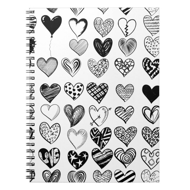 Cuaderno Dibujo Adorable de Crítica del Corazón Negro (Frente)