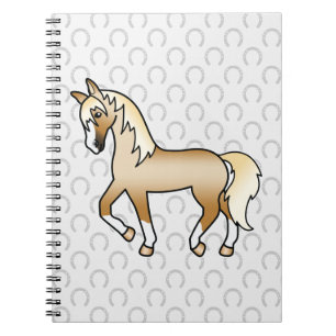 Cuaderno Dibujo Animado de Caballo Palomino Trotando Lindo
