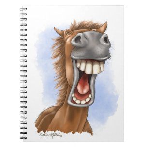 Cuaderno Dibujo Animado de Caballo Riéndose Divertido