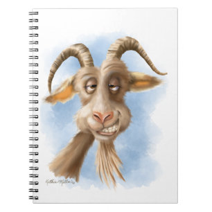 Cuaderno Dibujo Animado de Cabra Divertido