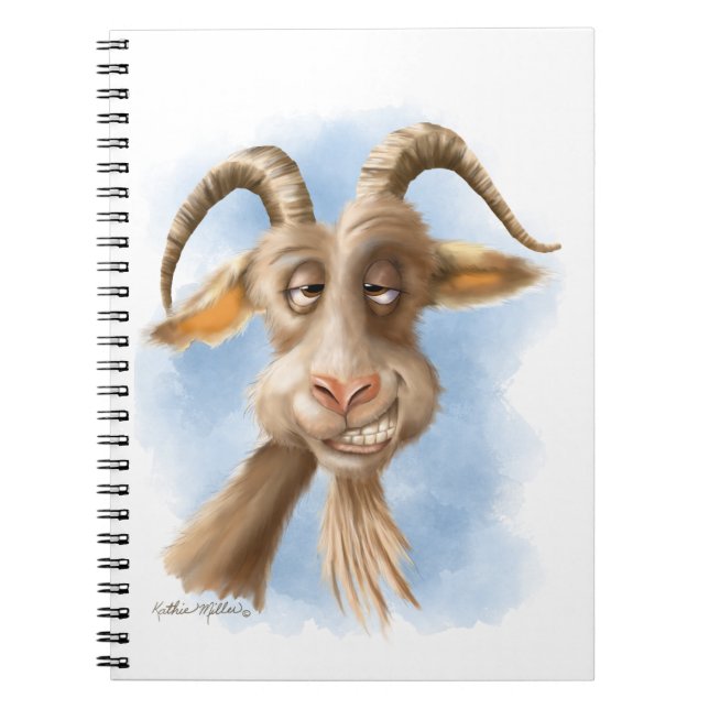 Cuaderno Dibujo Animado de Cabra Divertido (Frente)