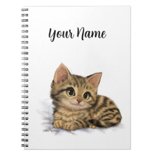 Cuaderno Dibujo animado de gatito atigrado lindo