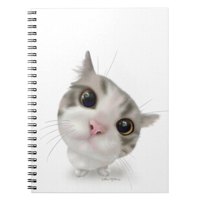 Cuaderno Dibujo animado de gatito atigrado lindo (Frente)