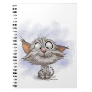 Cuaderno Dibujo animado de gatito tabby divertido