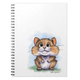 Cuaderno Dibujo animado de hámster lindo y esponjoso