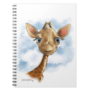 Cuaderno Dibujo Animado de Jirafa Bebé Dulce