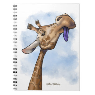 Cuaderno Dibujo animado de jirafa condescendiente